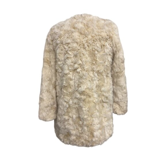 Zara Girls Faux Fur Coat Beige Size 13/14 - Picture 3 of 8